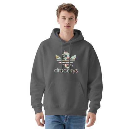 Floral Dracarys Dragon White Unisex Hoodie, Cozy Relax Fit