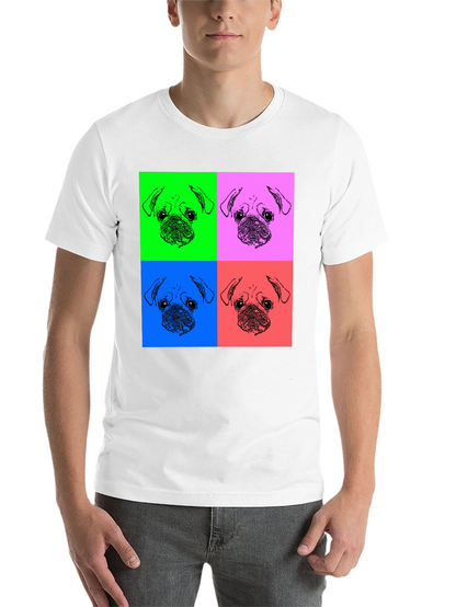 Pop Art Pug Graphic Tee - Black Unisex Shirt