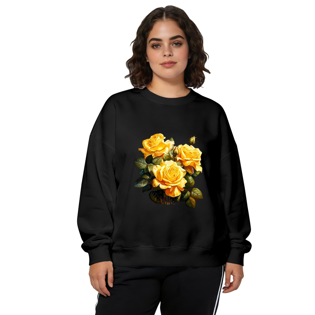 Gorgeous Bouquet Of Bright Yellow Roses Crewneck Sweatshirt