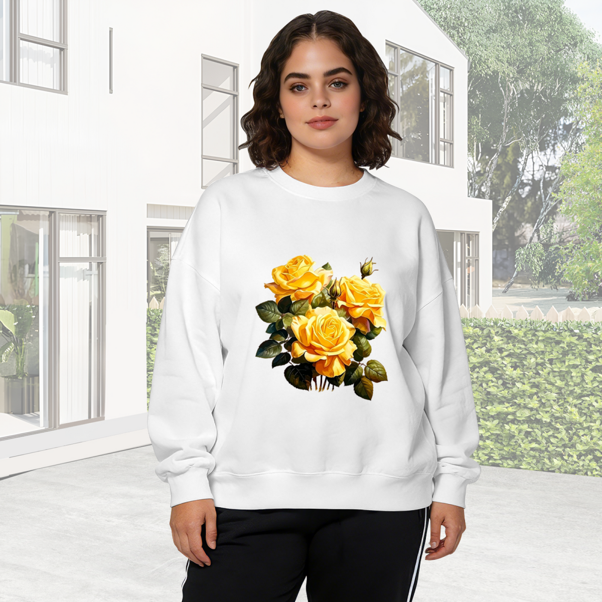 Gorgeous Bouquet Of Bright Yellow Roses Crewneck Sweatshirt
