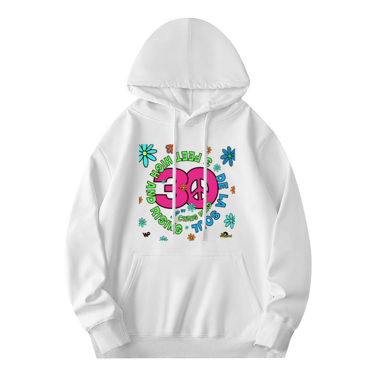 Hippie Floral 30 Peace Sign Hoodie, Vibrant Cozy Style