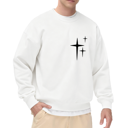 Simple Three Star Minimalist Graphic Crewneck Sweatshirt