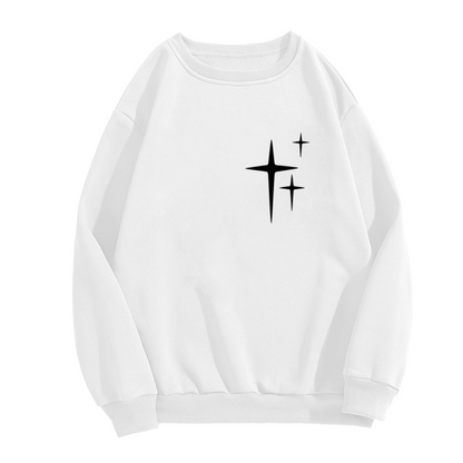 Simple Three Star Minimalist Graphic Crewneck Sweatshirt