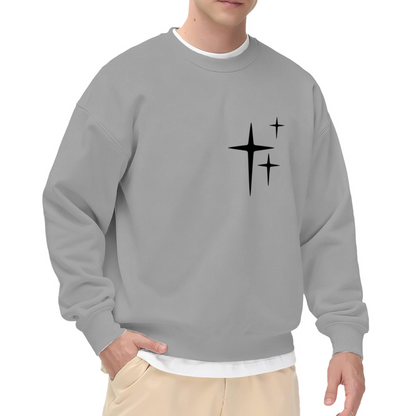 Simple Three Star Minimalist Graphic Crewneck Sweatshirt