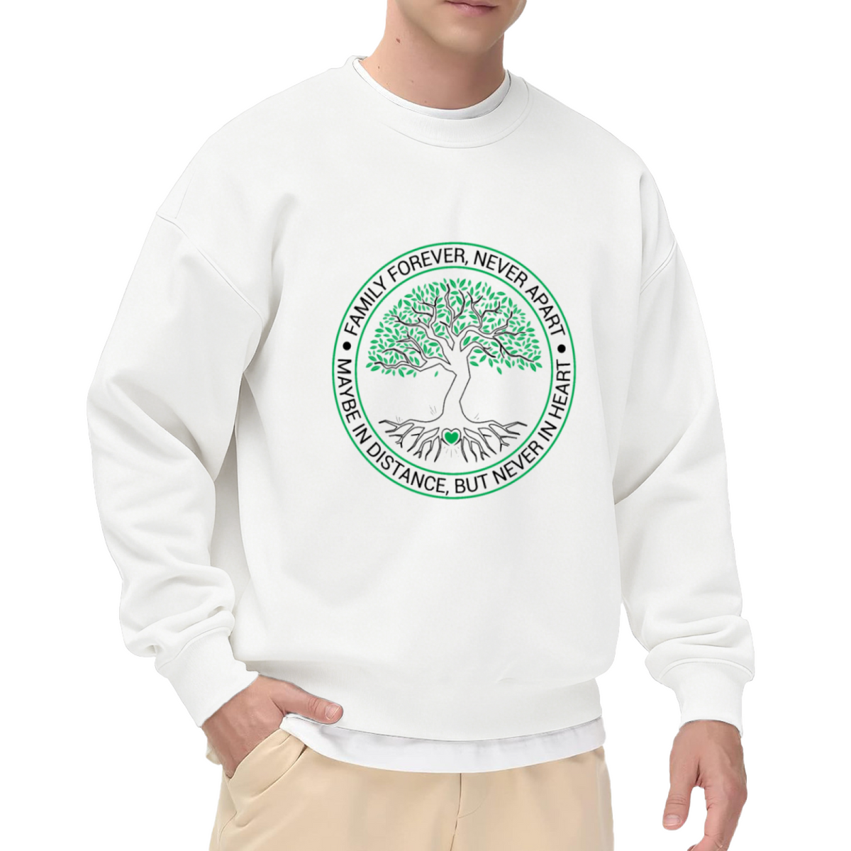 Family Forever Never Apart Family Tree Bond Crewneck Sweatshirt