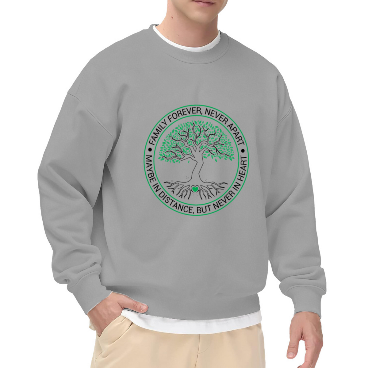 Family Forever Never Apart Family Tree Bond Crewneck Sweatshirt