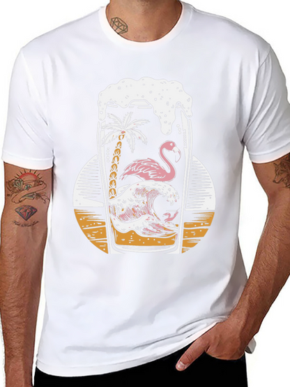 Tropical Flamingo Beer T-Shirt