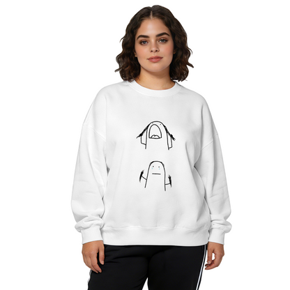 Funny Simple Doodle Meme Character Graphic Crewneck Sweatshirt
