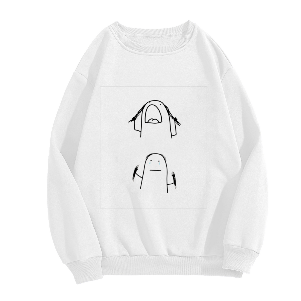 Funny Simple Doodle Meme Character Graphic Crewneck Sweatshirt