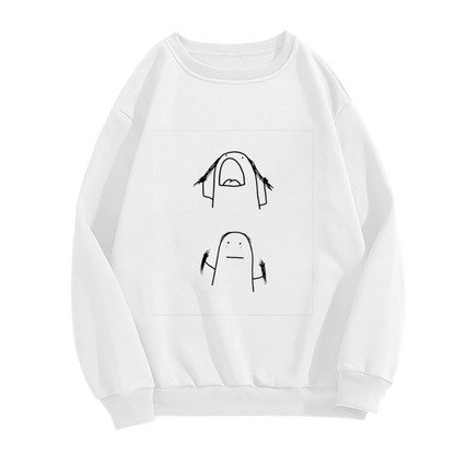 Funny Simple Doodle Meme Character Graphic Crewneck Sweatshirt