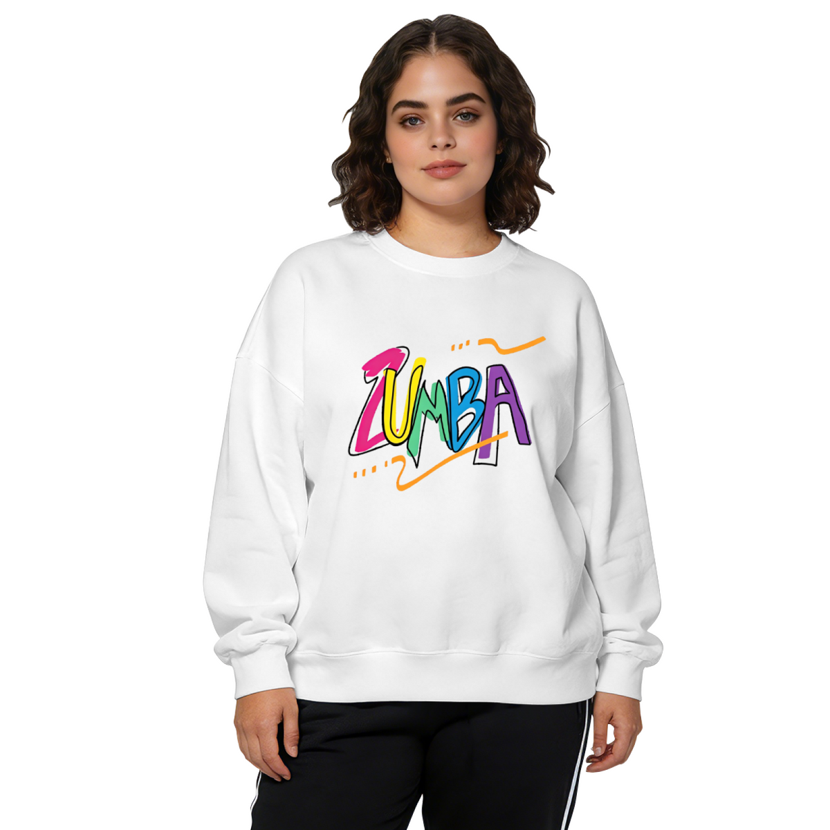 Bright Color Zumba Dance Vibe Letter Crewneck Sweatshirt