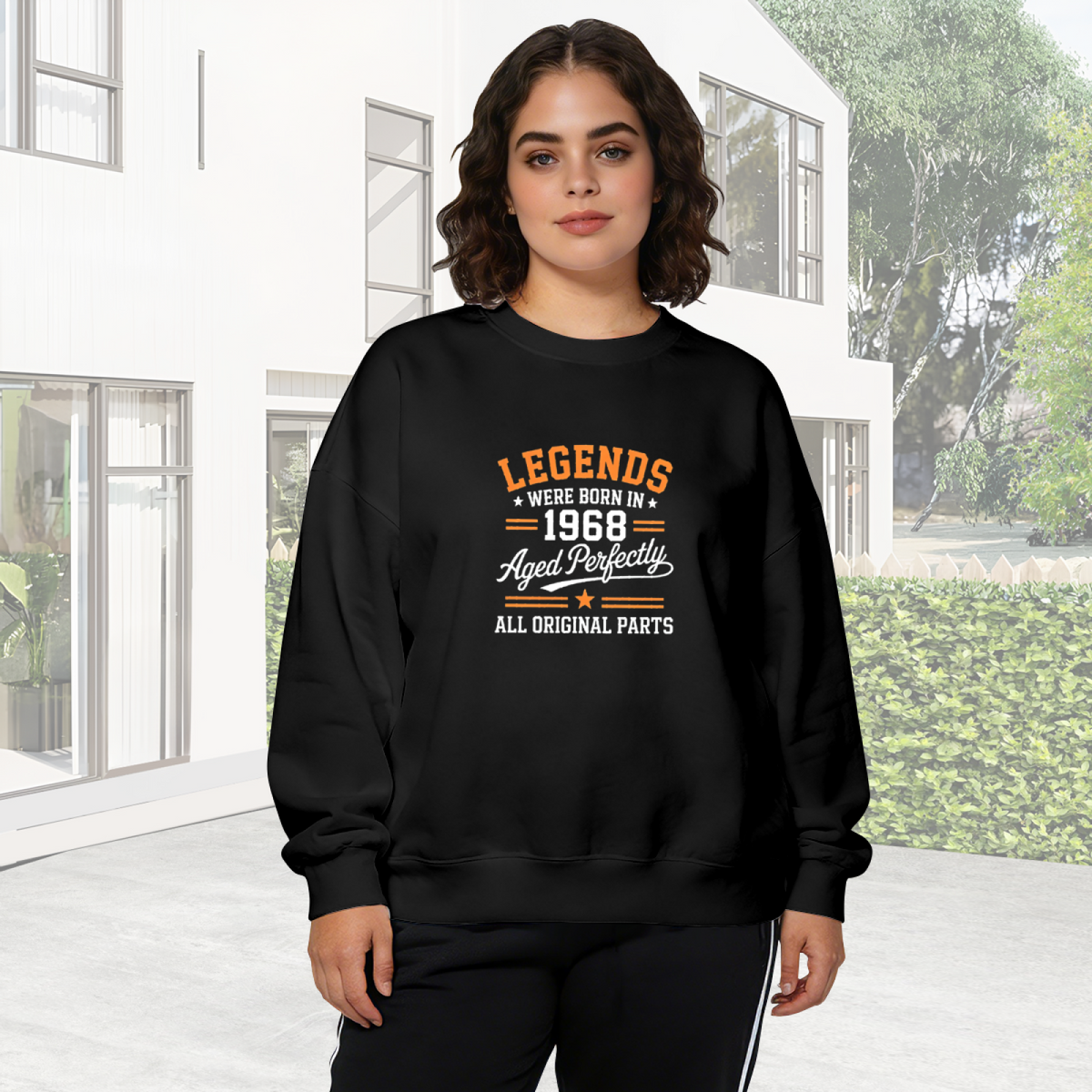 Legends Born In 1968 Birthday Vintage Crewneck Sweatshirt