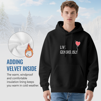Live Generously Heart Balloon Positive Vibe Hoodie