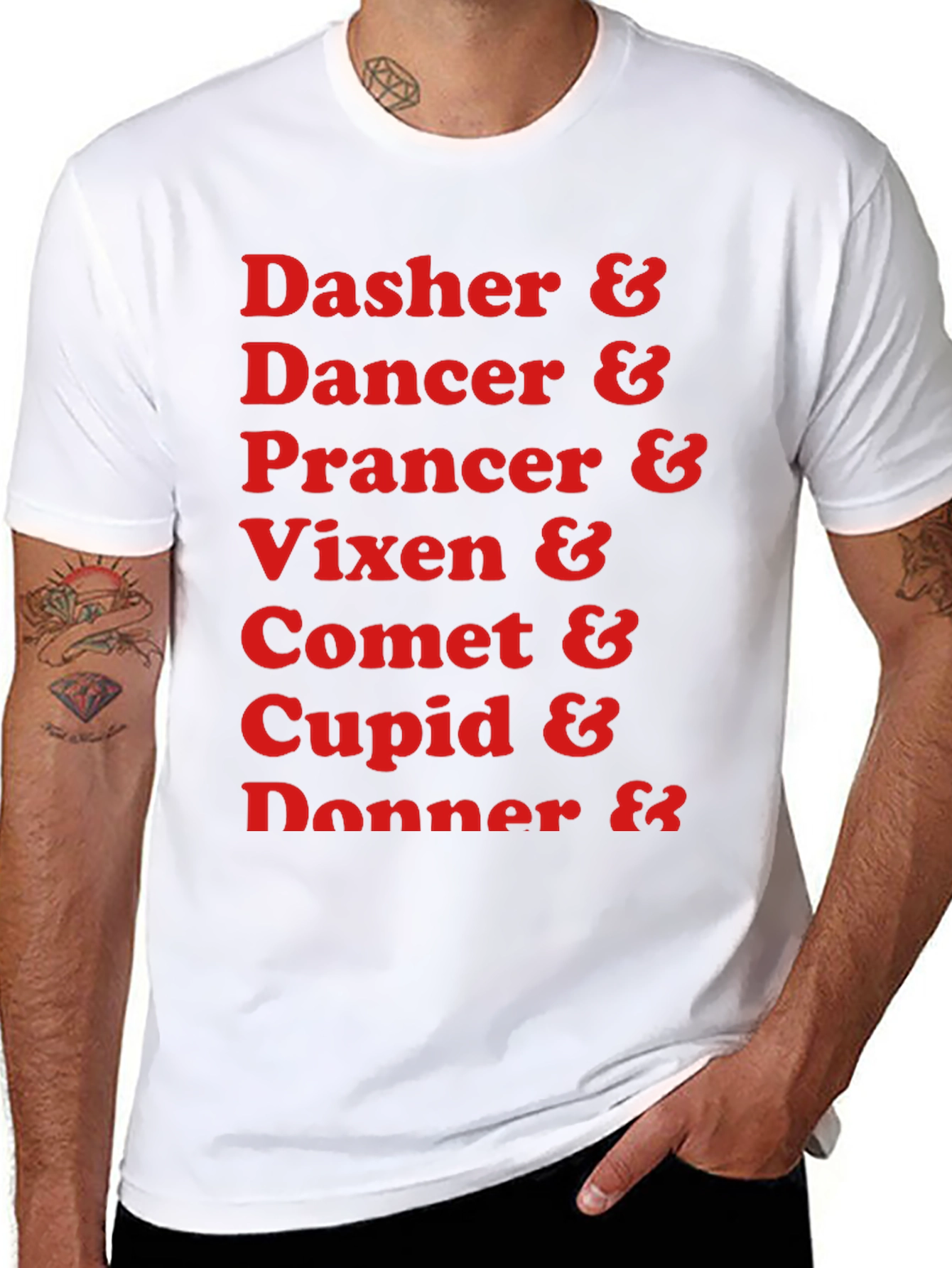 Reindeer Names Holiday T-Shirt