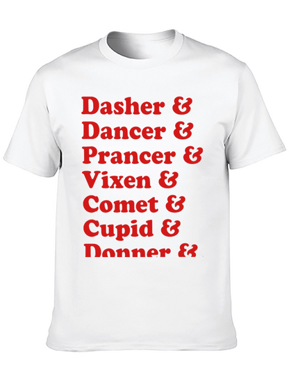 Reindeer Names Holiday T-Shirt