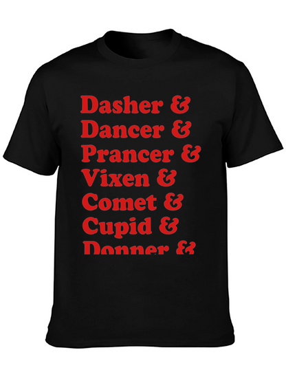 Reindeer Names Holiday T-Shirt