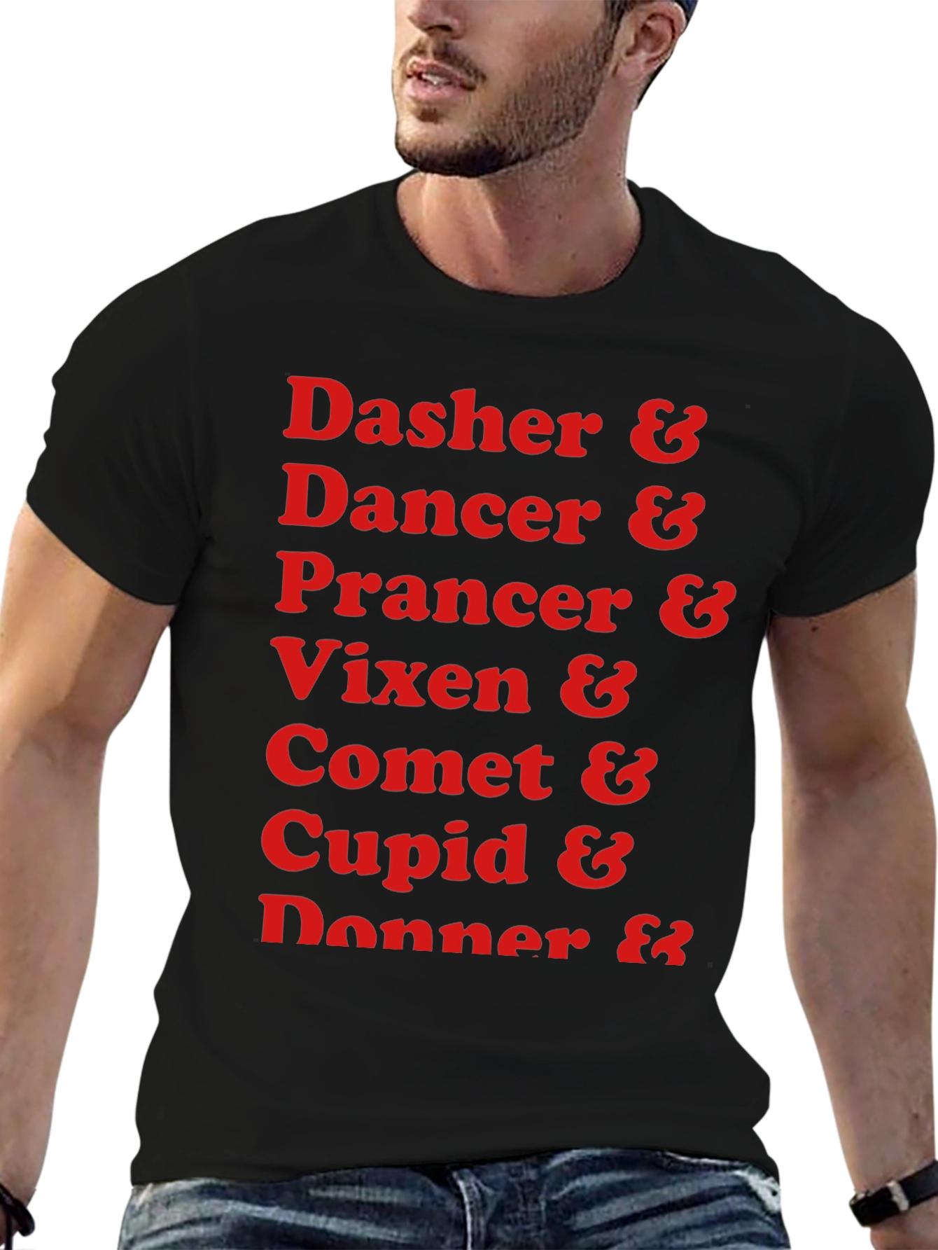 Reindeer Names Holiday T-Shirt