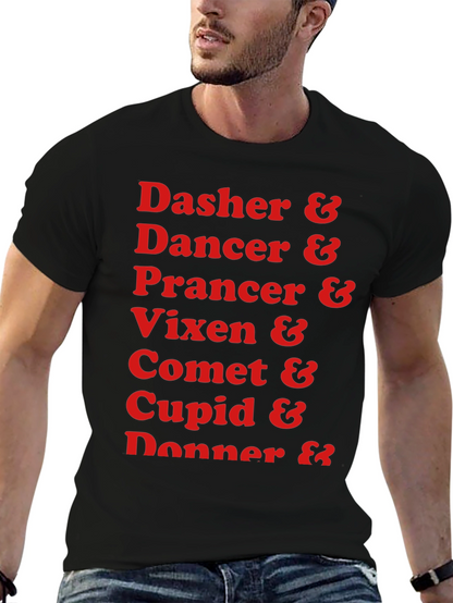 Reindeer Names Holiday T-Shirt