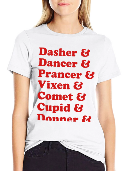 Reindeer Names Holiday T-Shirt