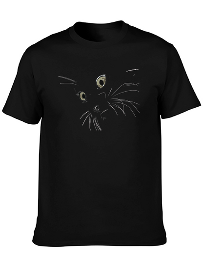 Mens Black Cat Graphic Tee