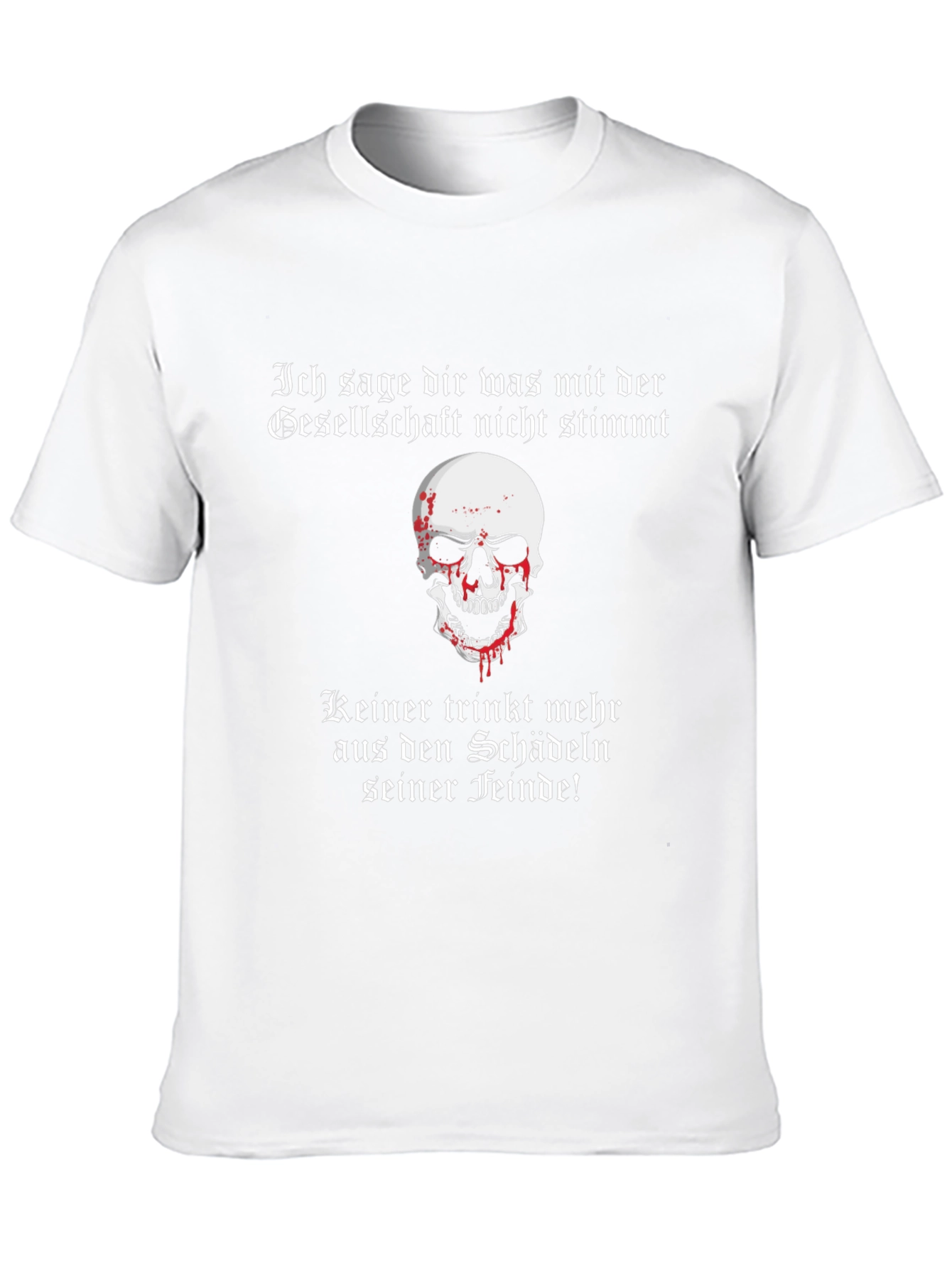 Edgy Skull Graphic T-Shirt - Society Slogan