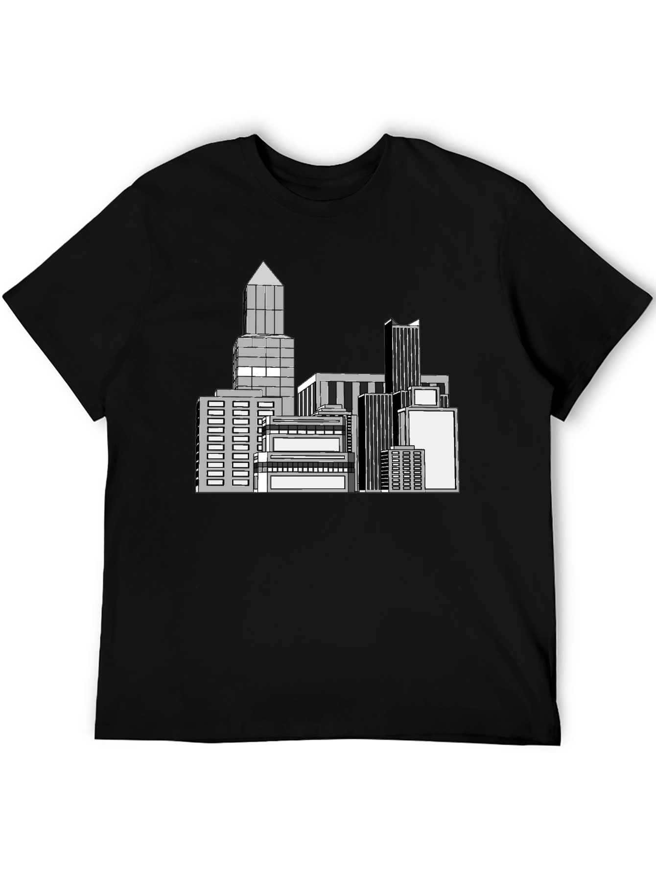 Cityscape Graphic Black T-Shirt