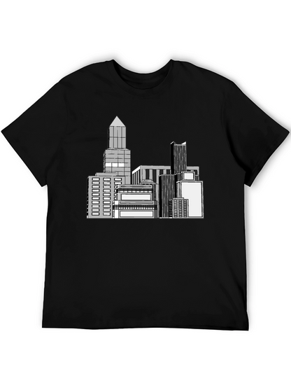 Cityscape Graphic Black T-Shirt