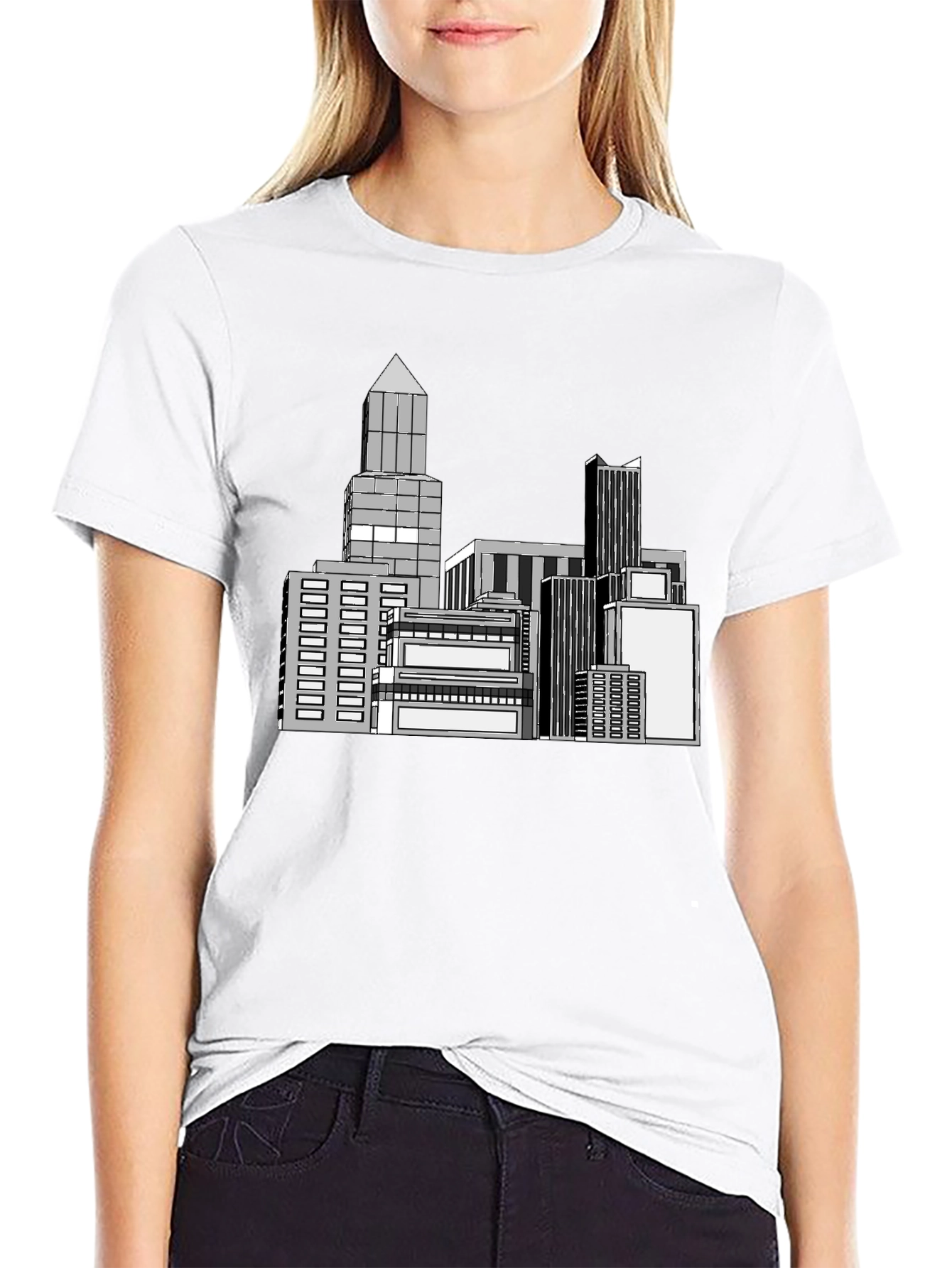 Cityscape Graphic Black T-Shirt