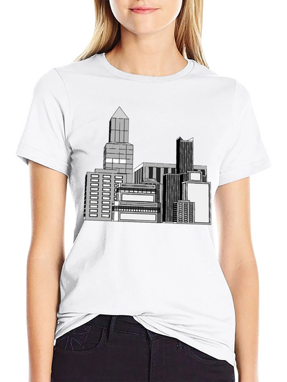 Cityscape Graphic Black T-Shirt