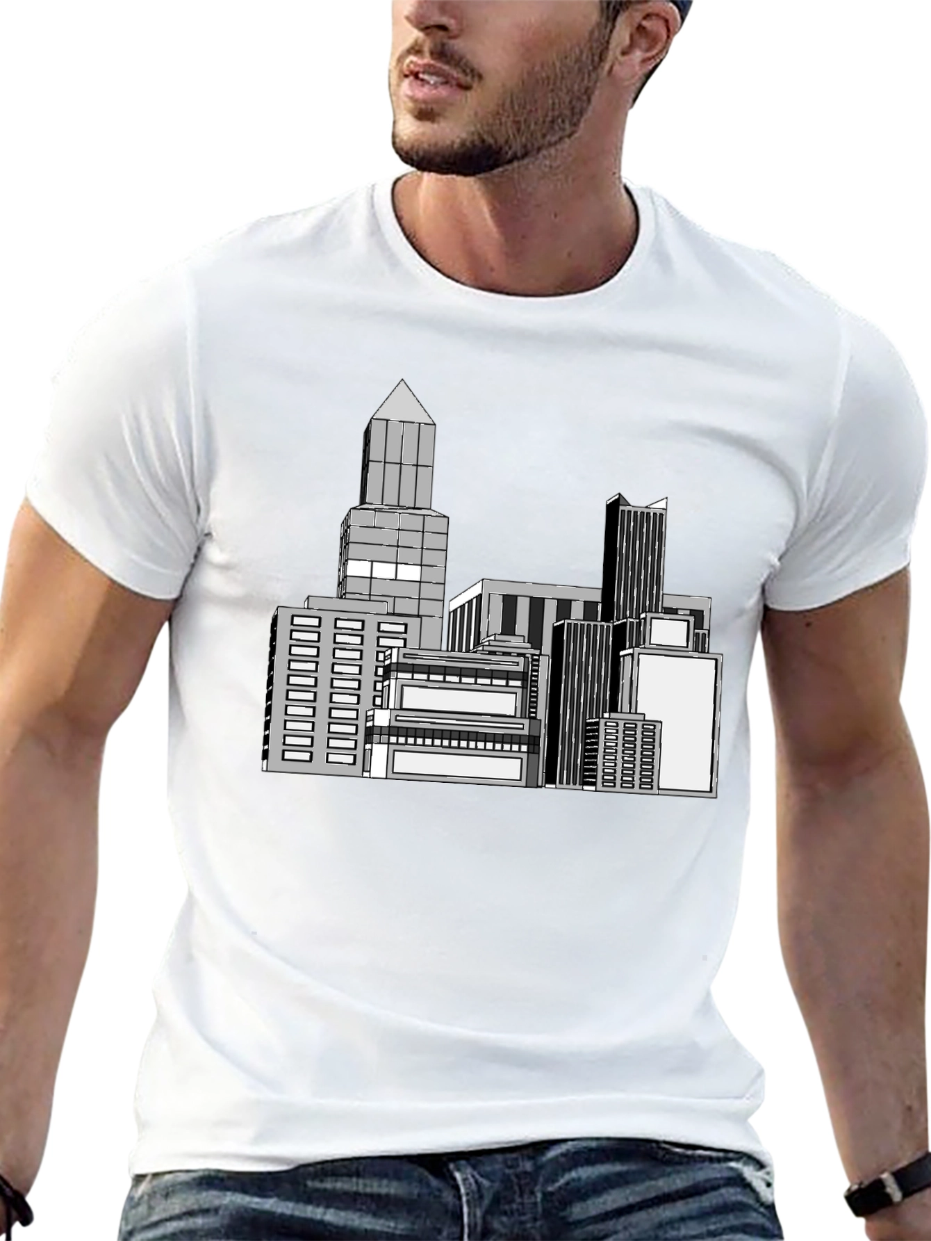 Cityscape Graphic Black T-Shirt