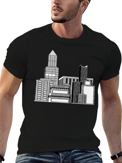 Cityscape Graphic Black T-Shirt