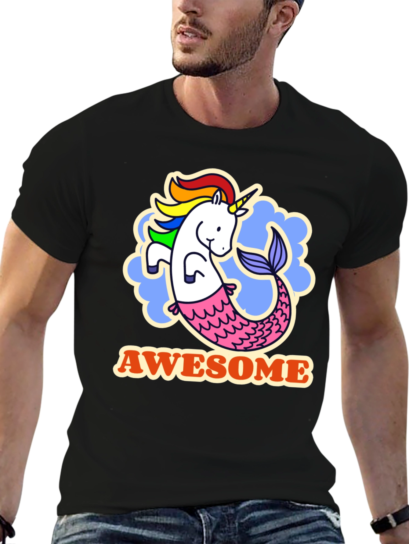 Awesome Unicorn Mermaid Graphic Tee