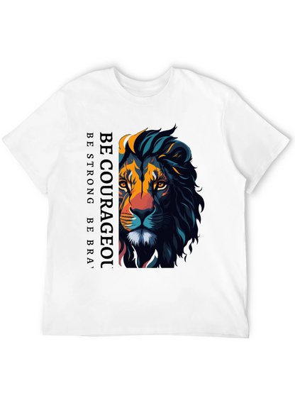 Be Courageous Lion Graphic T-Shirt - Black
