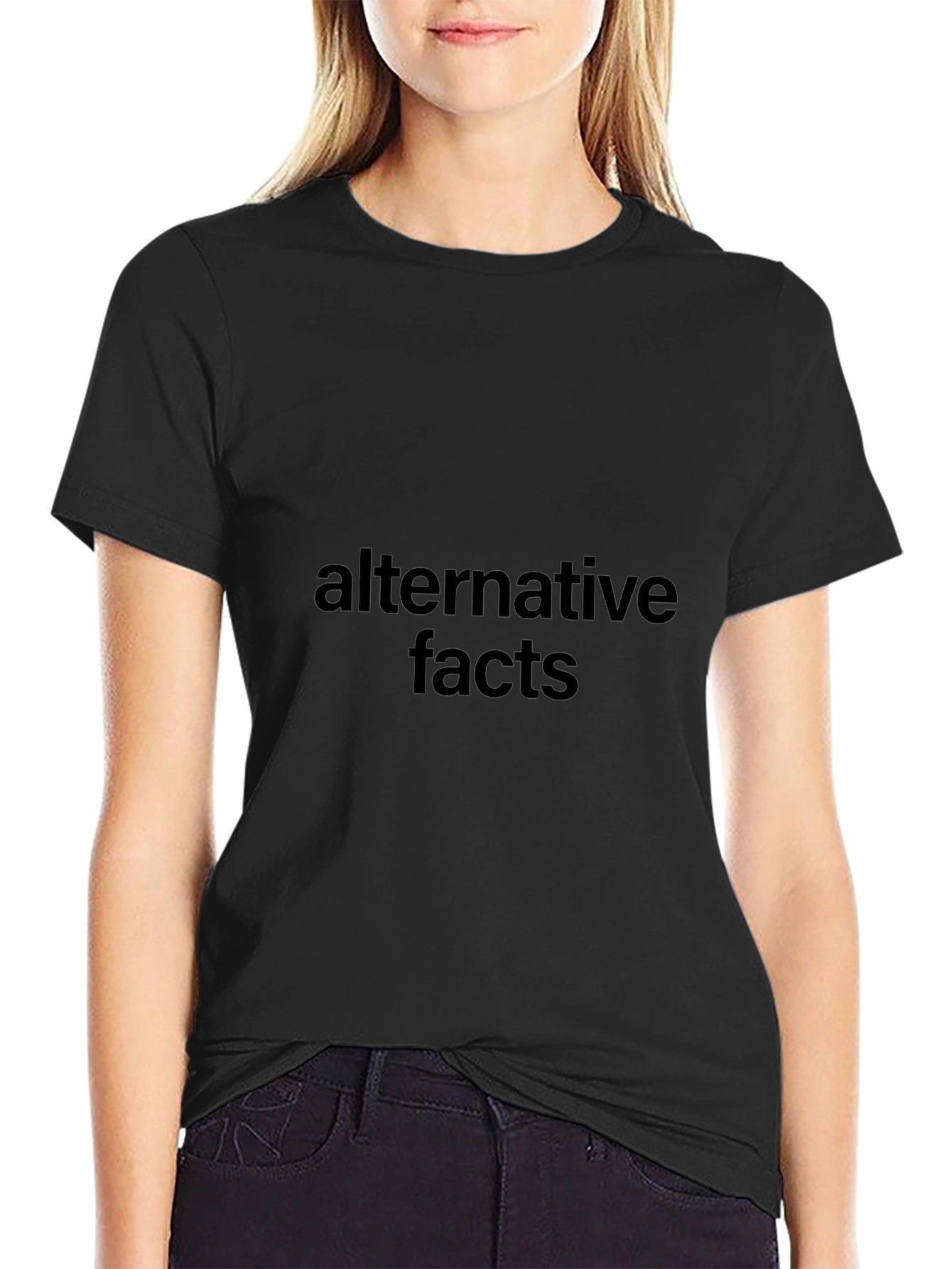 Alternative Facts Graphic Tee - Black Cotton T-Shirt