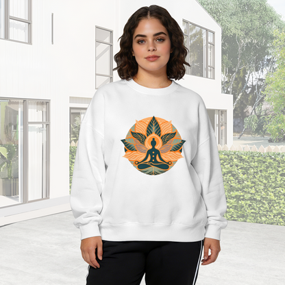 Lotus Meditation Yoga Spiritual Boho Art Crewneck Sweatshirt