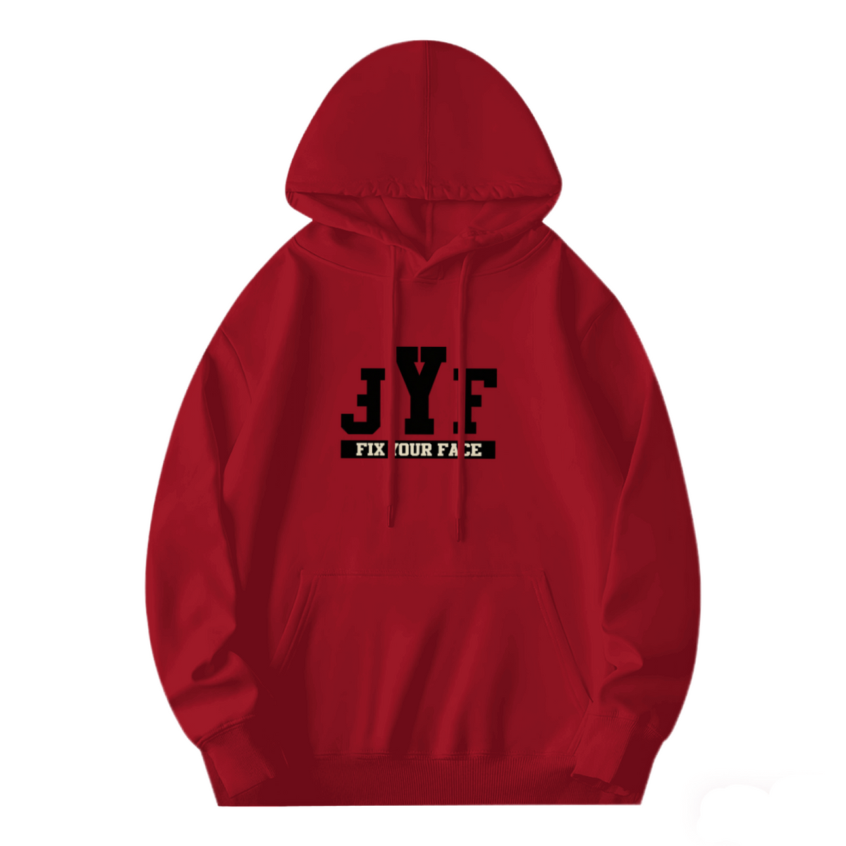 JYF Fix Your Face Bold Letter Print Pullover Hoodie