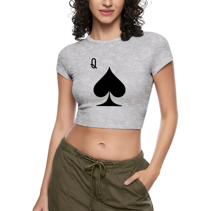 Edgy Black Spade Queen Q Red Y2K Fitted Crop Top