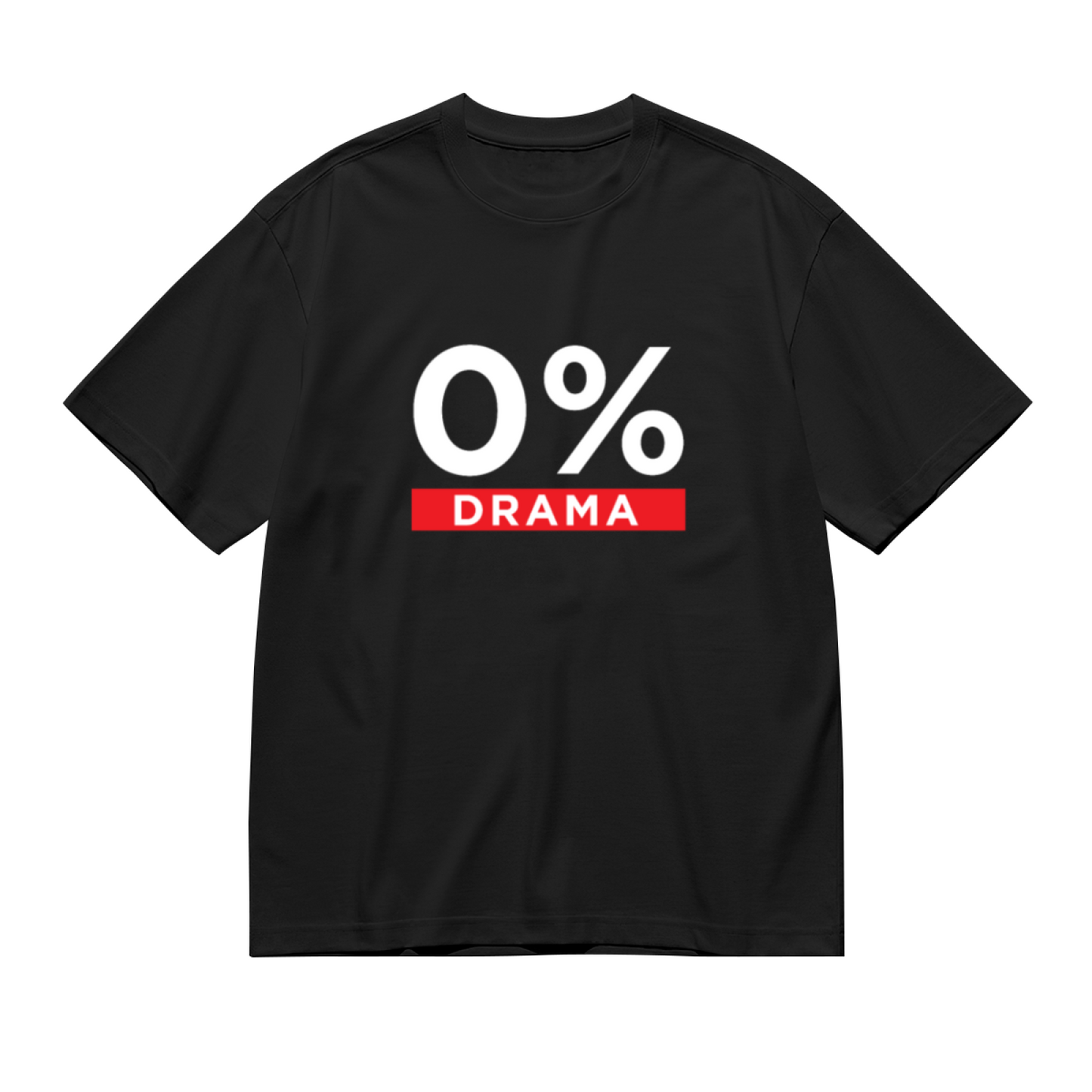 Men's 0% Drama Minimal Funny Slogan Casual Graphic T-Shirt