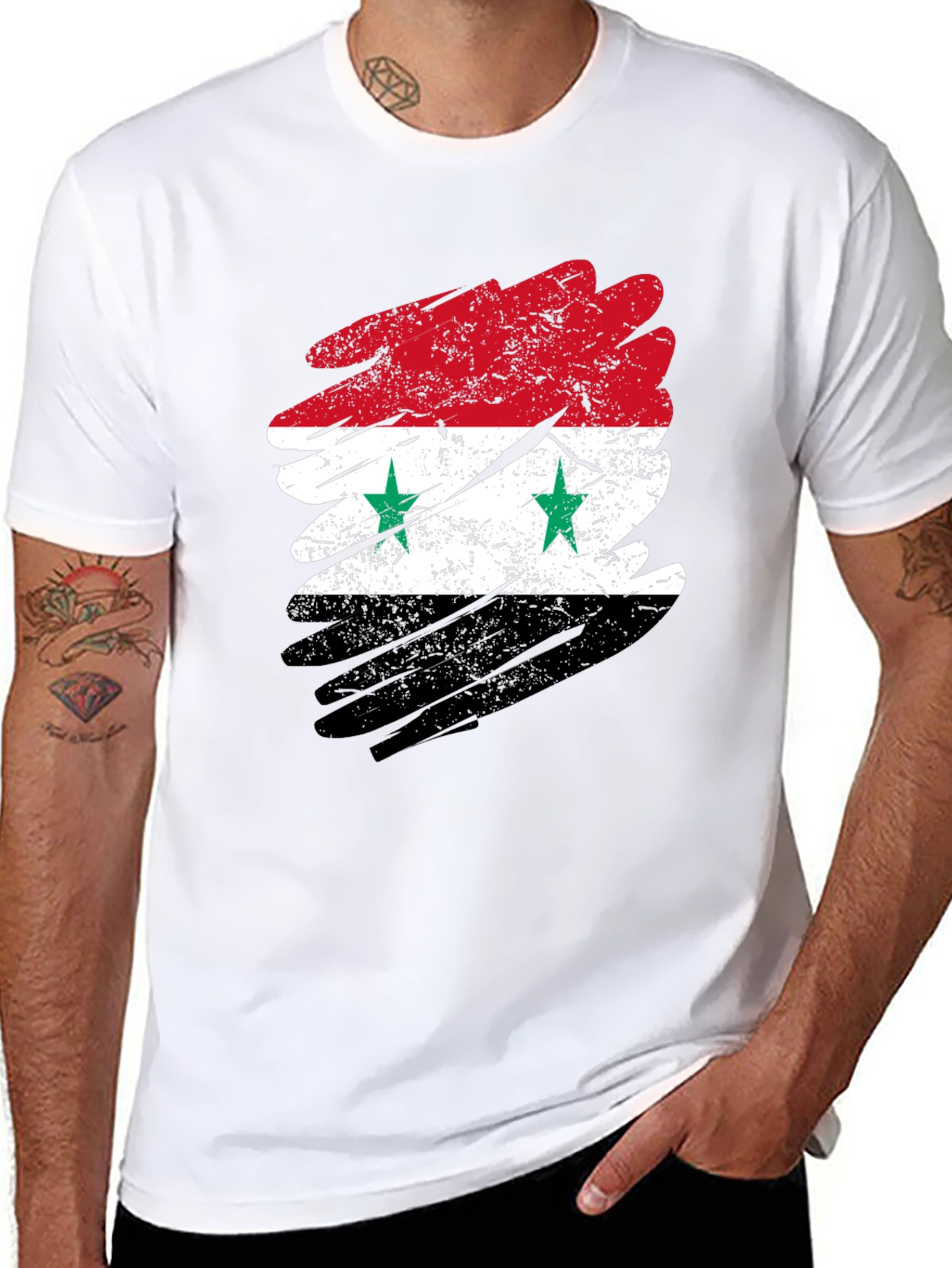 Syria Flag Distressed T-Shirt