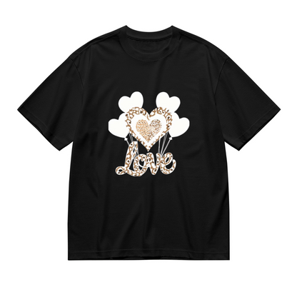 Trendy Leopard Print Love Heart Balloon Shirt