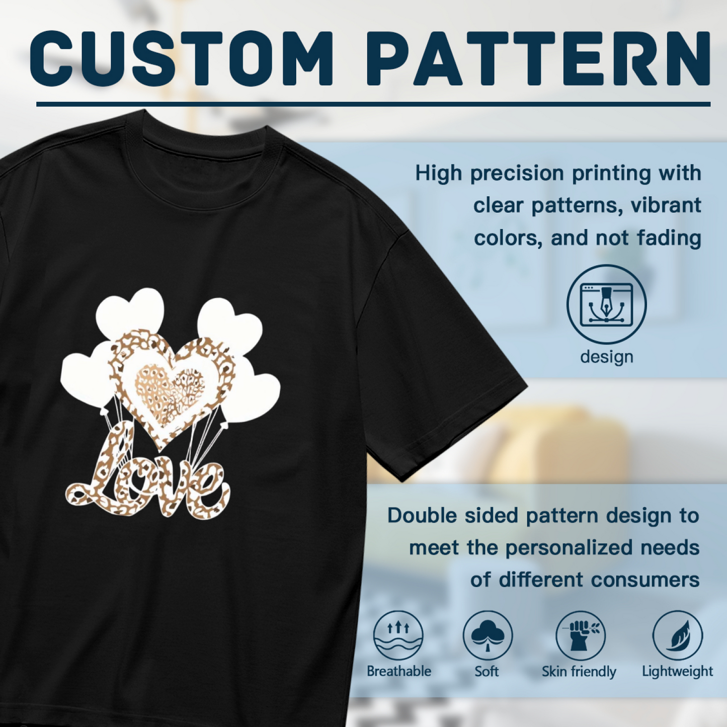 Trendy Leopard Print Love Heart Balloon Shirt