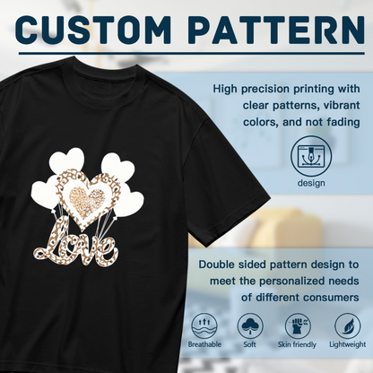 Trendy Leopard Print Love Heart Balloon Shirt