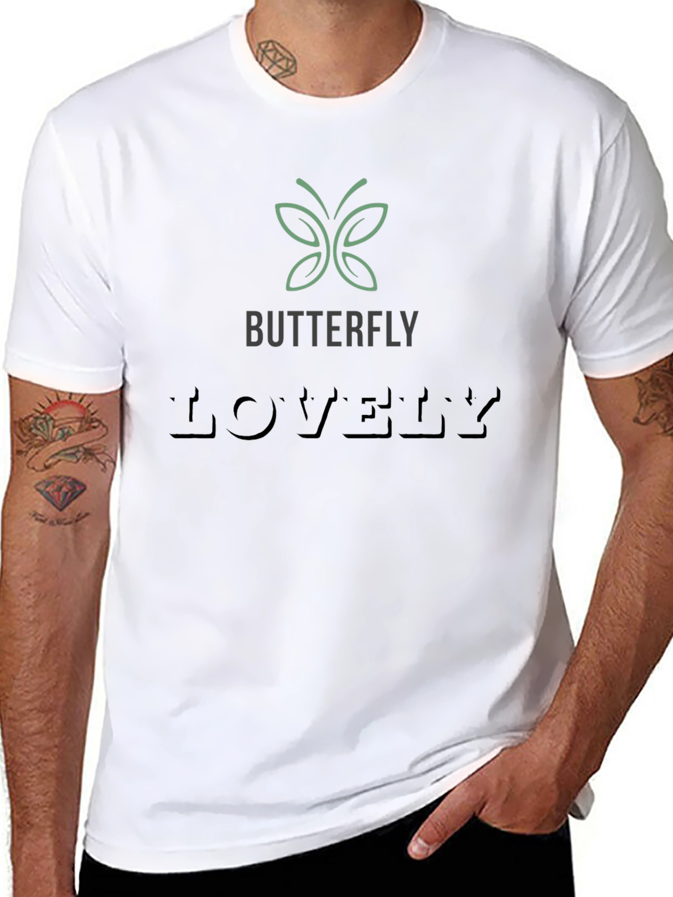 Butterfly Lovely Graphic Tee - Soft Black T-Shirt