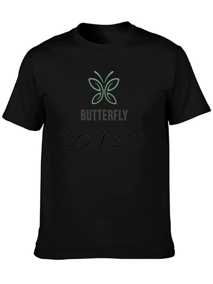 Butterfly Lovely Graphic Tee - Soft Black T-Shirt