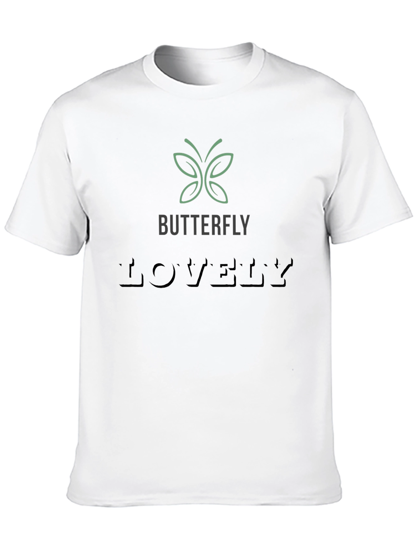 Butterfly Lovely Graphic Tee - Soft Black T-Shirt