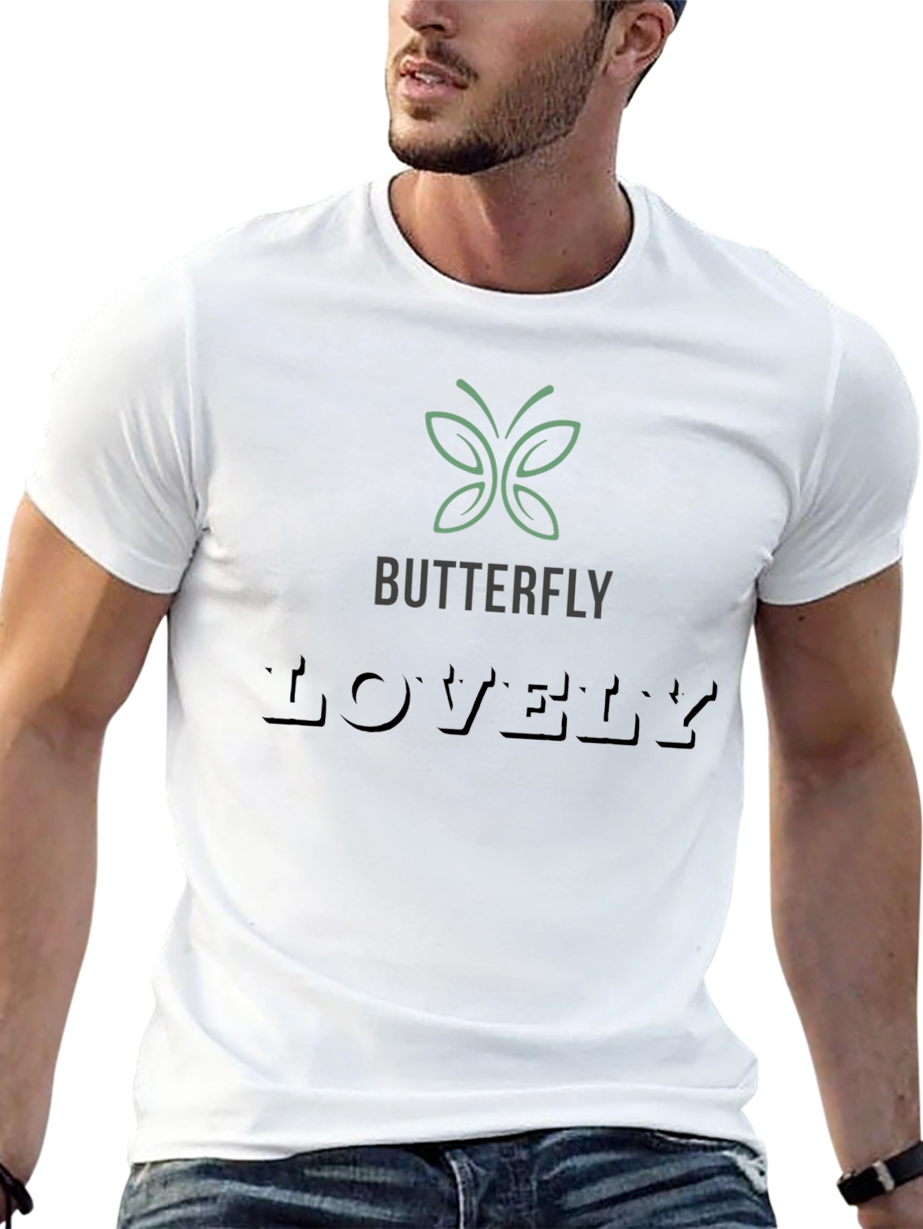 Butterfly Lovely Graphic Tee - Soft Black T-Shirt