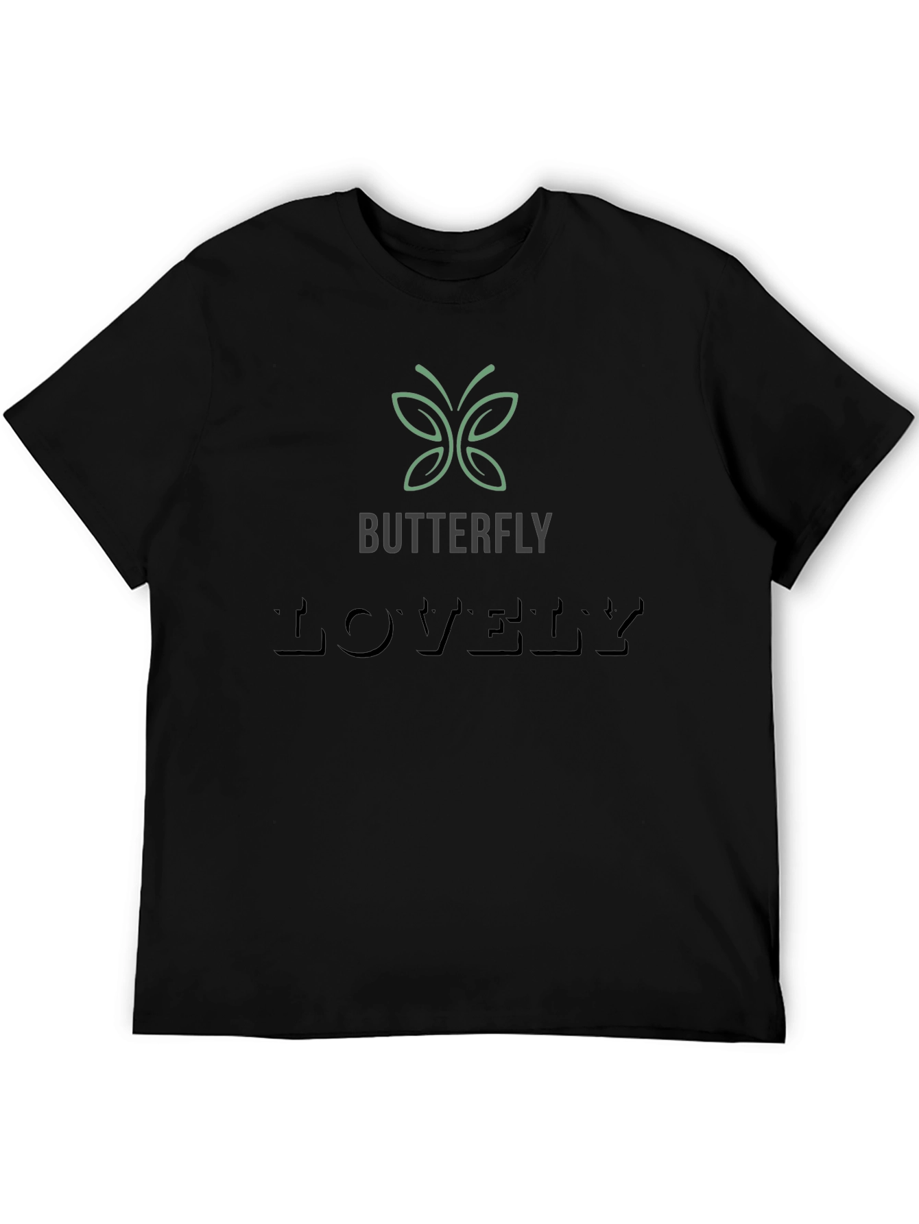 Butterfly Lovely Graphic Tee - Soft Black T-Shirt
