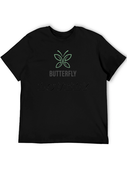 Butterfly Lovely Graphic Tee - Soft Black T-Shirt