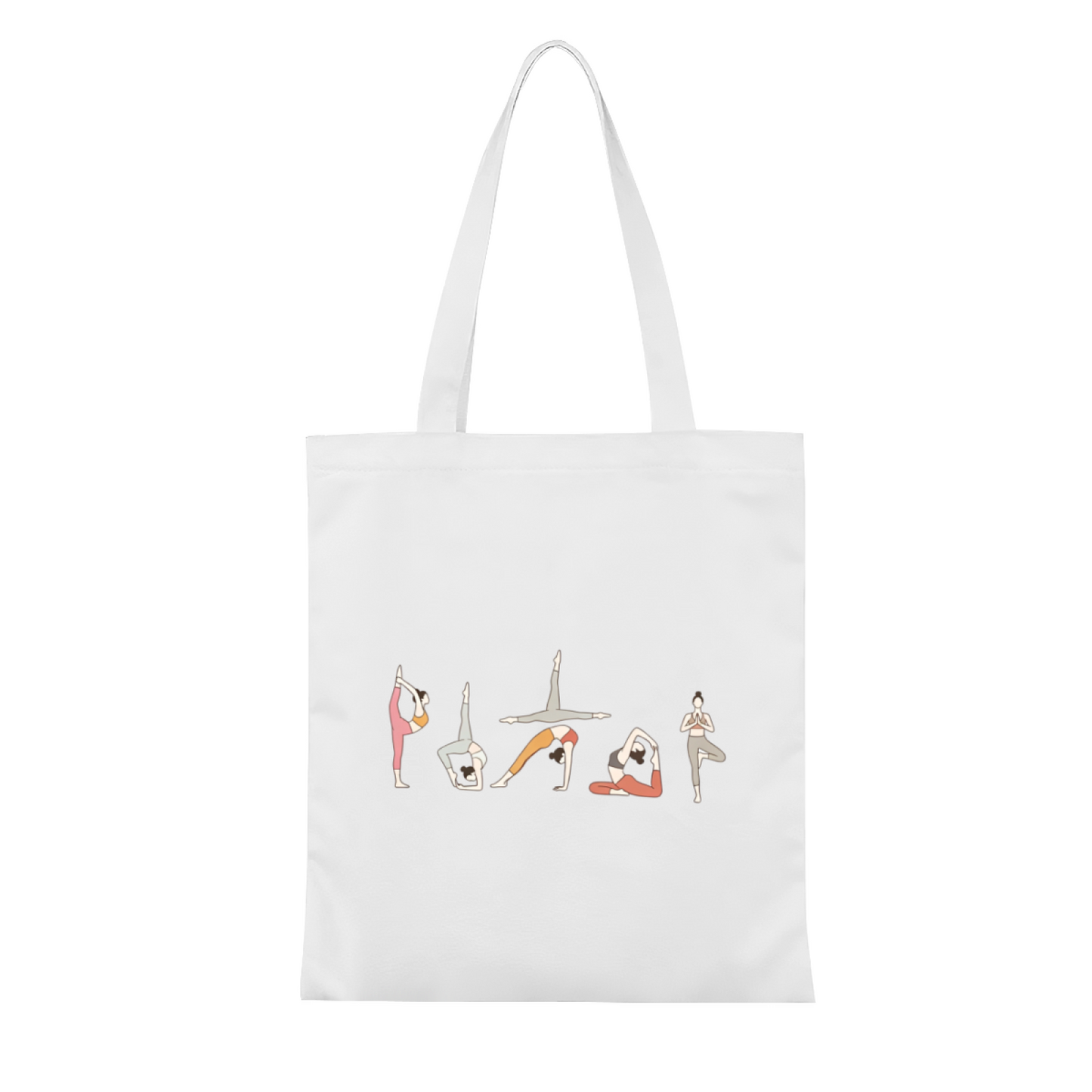 Minimal Line Art Yoga Lady Canvas Tote | Fitness Lover Neutral Daily Shoulder Bag