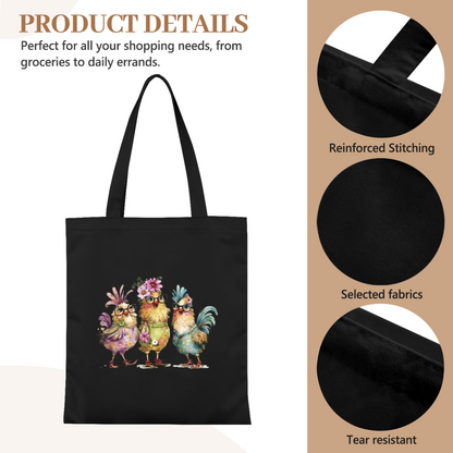 Cute Christmas Kitten with Scarf Hat Canvas Tote | Soft Student School Shoulder Bag